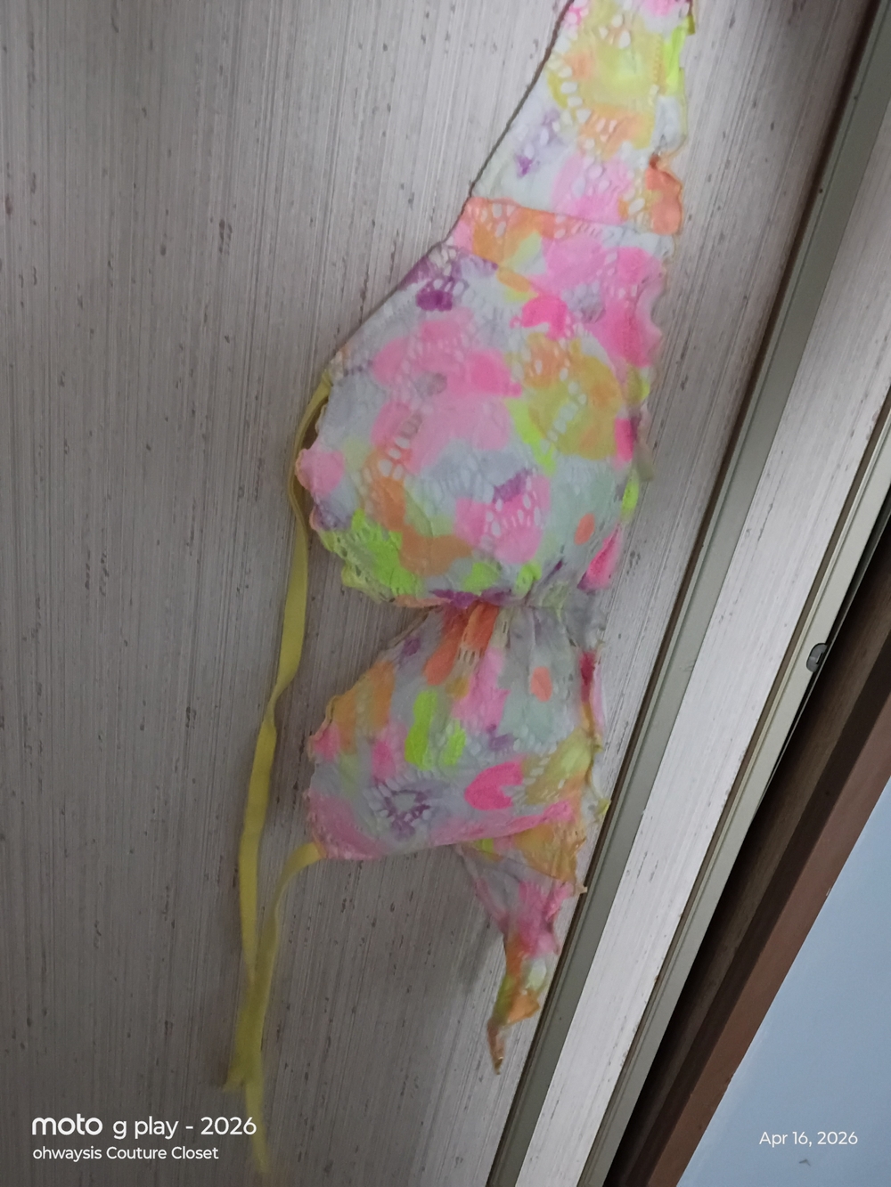 Victoria's Secret Neon Floral Lace Push-Up Bra - Pink, Yellow, Orange, Green
